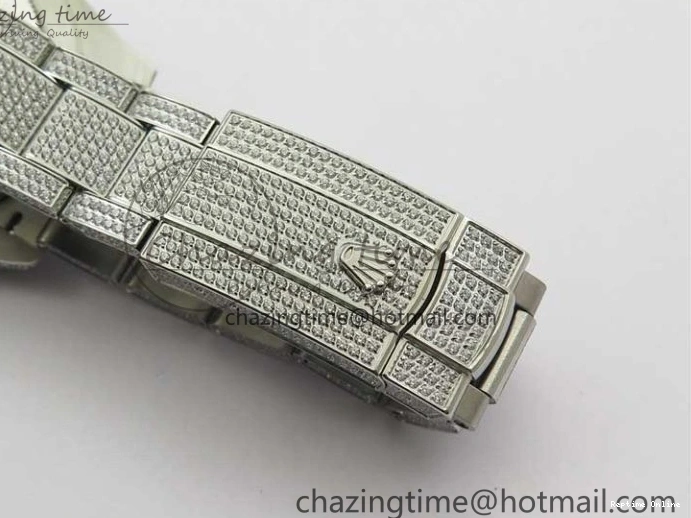 0224 Practical DateJust 41 126334 904 Full Paved Diamonds BP Maker Best Edition Silver Dial on Oyster Bracelet A 2542